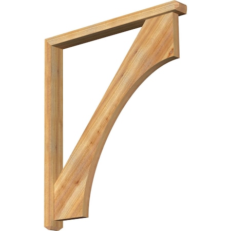 Ekena Millwork Westlake Craftsman Rough Sawn Bracket w/ Offset Brace, Western Red Cedar, 4"W x 38"D x 44"H BKT0402X38X44WTL04RWR